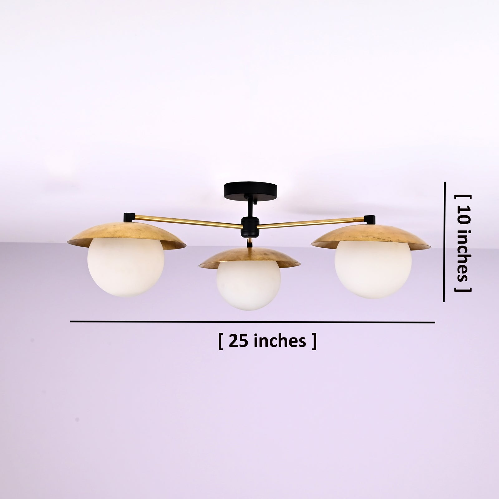 Size guide for Monaco Halo - Flush Mount Ceiling Chandelier - 3 Lights - 33122