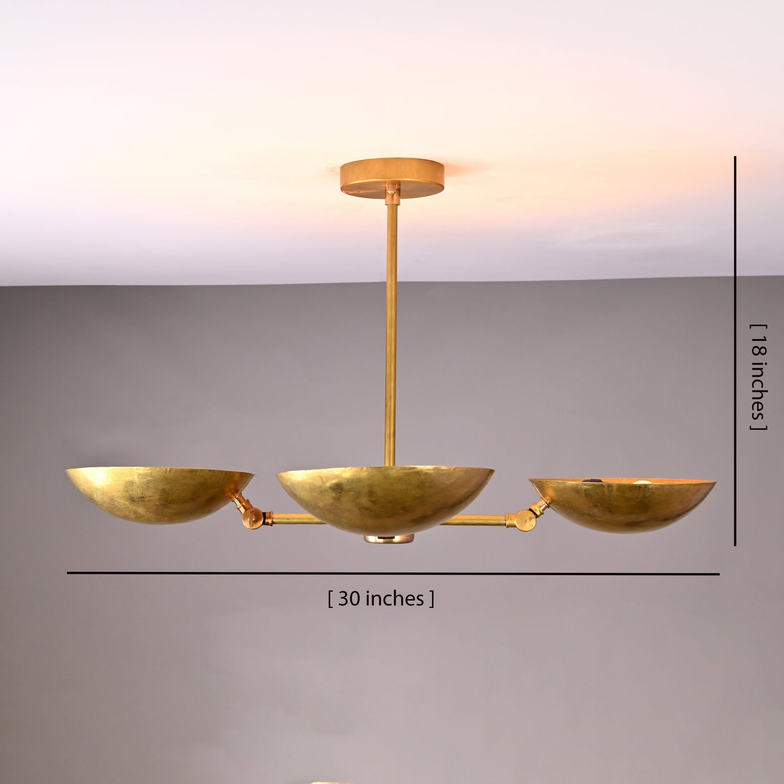 Size guide for Monaco Discus - Uplifting Mid-century Chandelier - 4 Lights - 32484