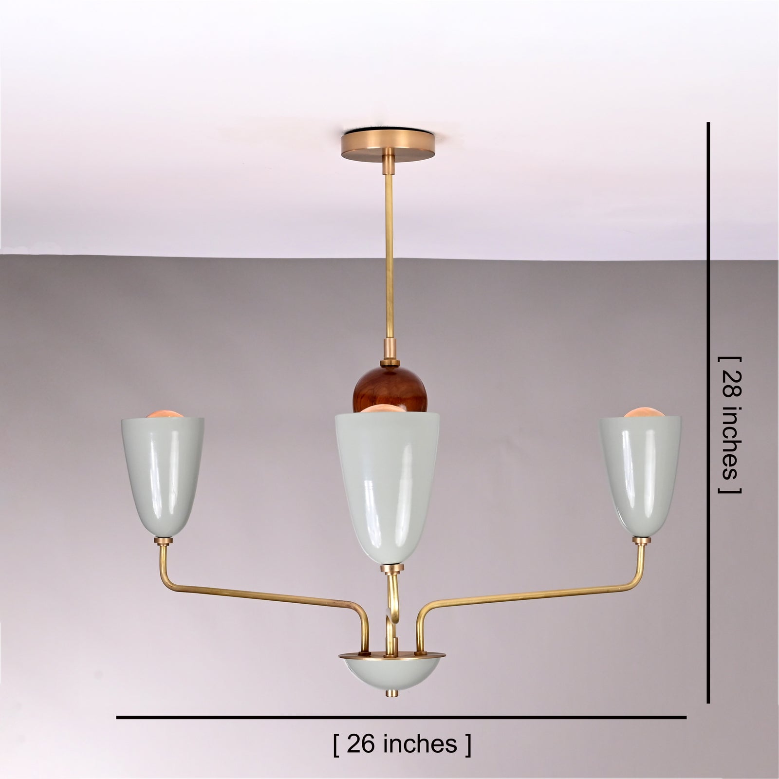 Size guide for Oslo Halo – 3 Light Chandelier – 26 Inch – Model 32417