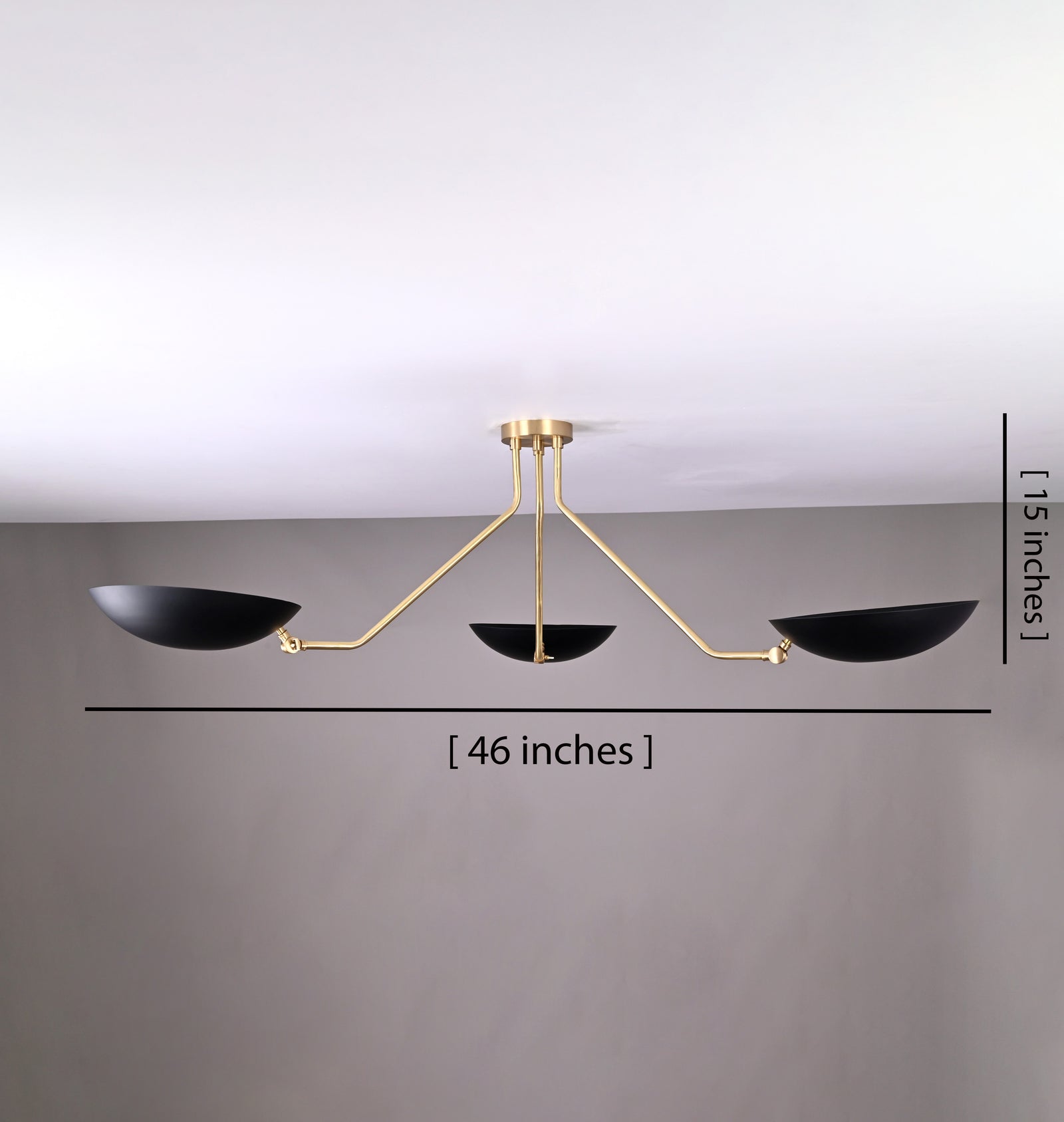 Size guide for Berlin Discus - Flush Mount Uplifting Pendant Chandelier - 3 Lights - 32483