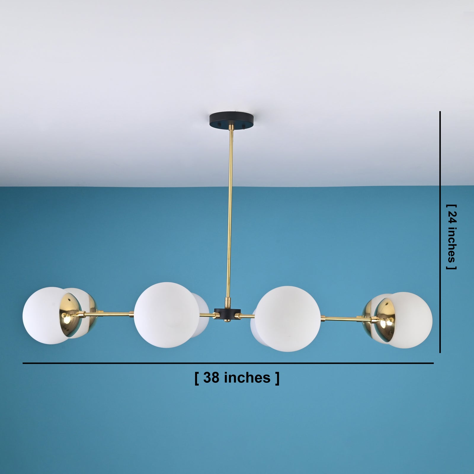 Size guide for Oslo Halo Mid-century Chandelier - 8 Lights - 33110