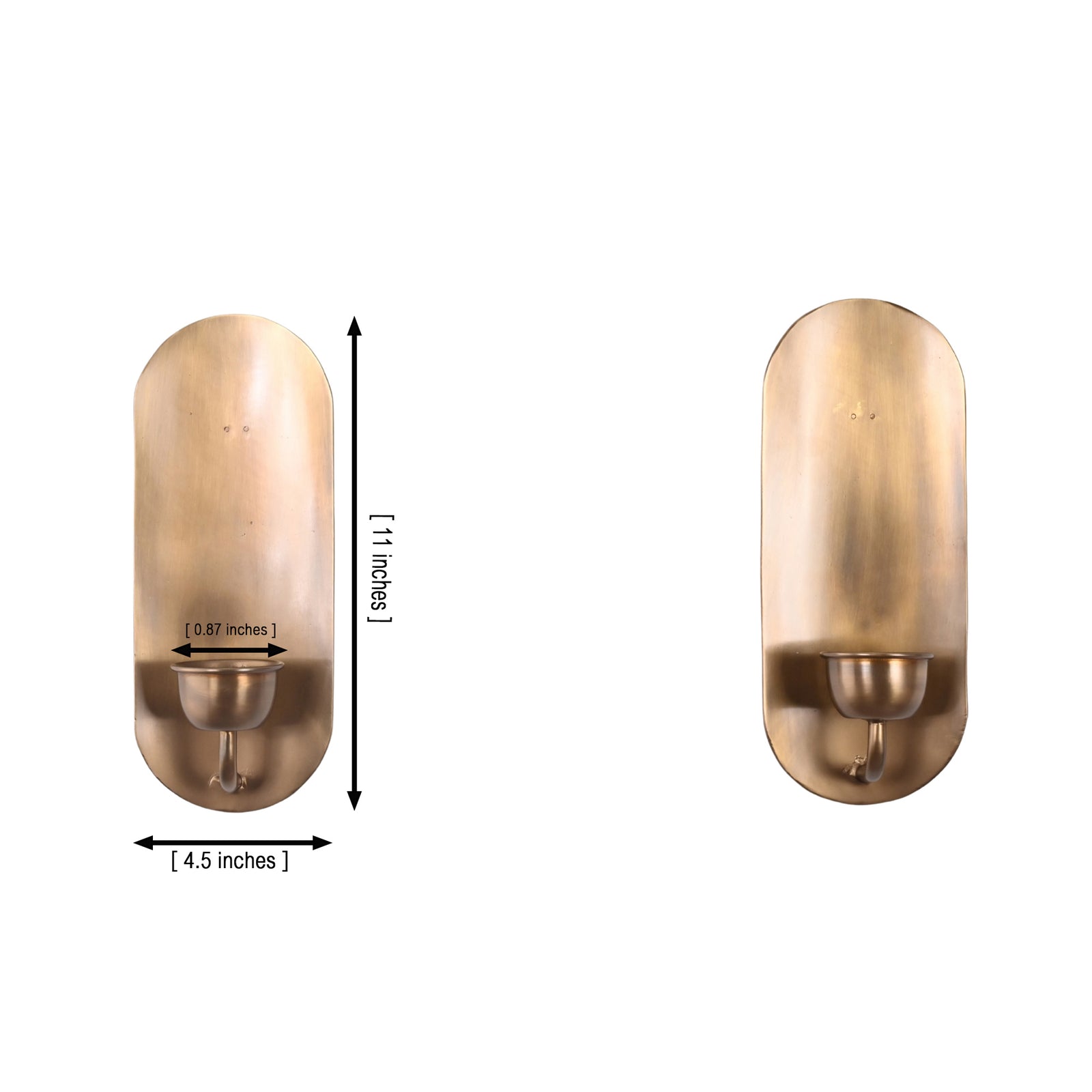 Size guide for Alden Modern Brass Candle Wall Sconce – Decorative Pillar Candle Holder – 11 Inch – Model 32830
