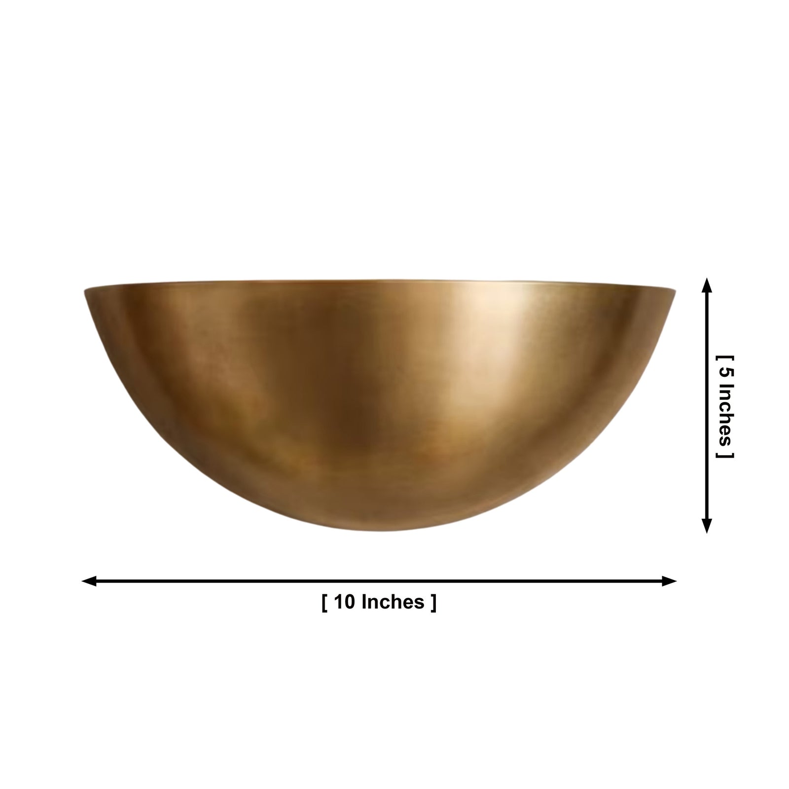 Size guide for Aurora Half Bowl Wall Sconce – Upward Light – 10 Inch – Model 32774