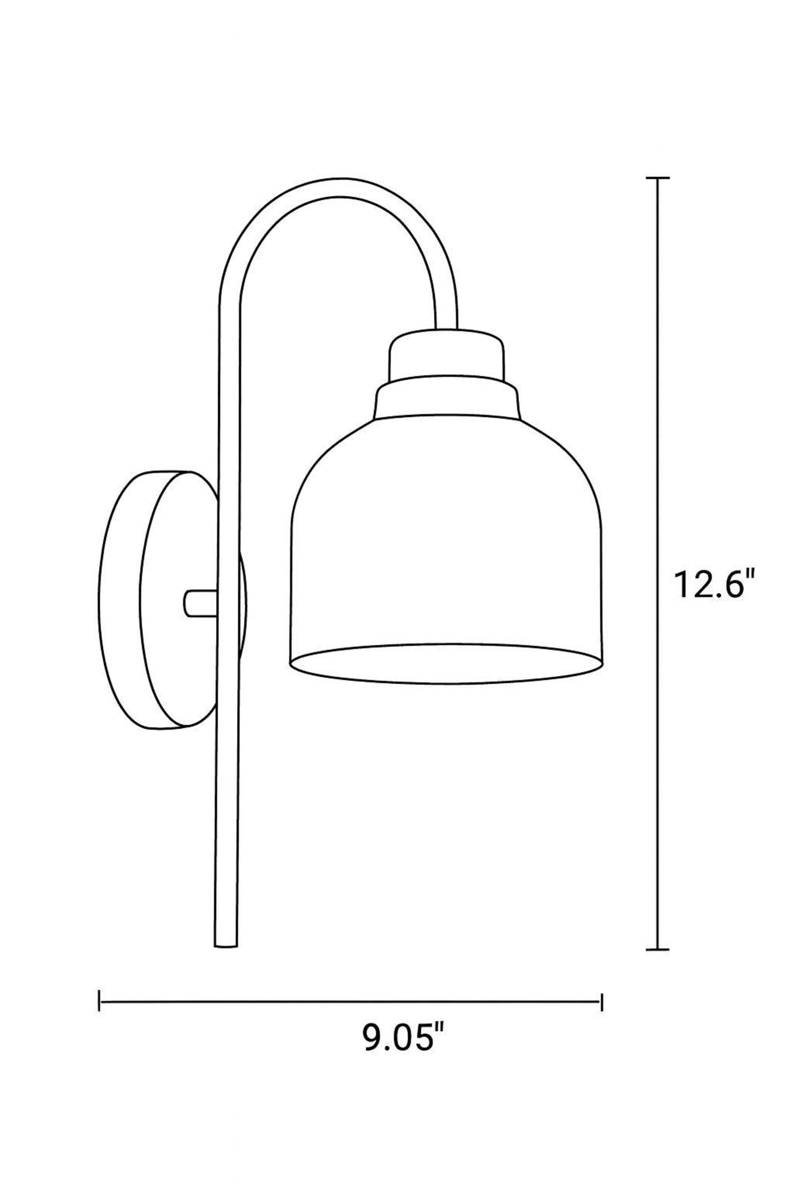 Size guide for Verona Arc - Cone Wall Sconce - 12.6