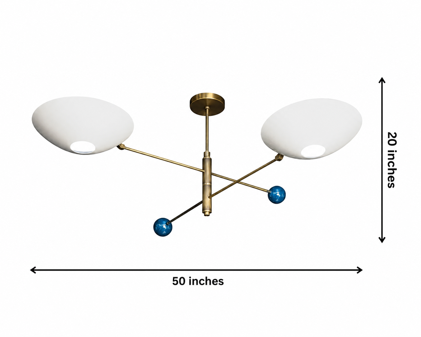 Size guide for Geneva Sculptural Bowl Chandelier – 2 Light – 50 Inch – Model 62064