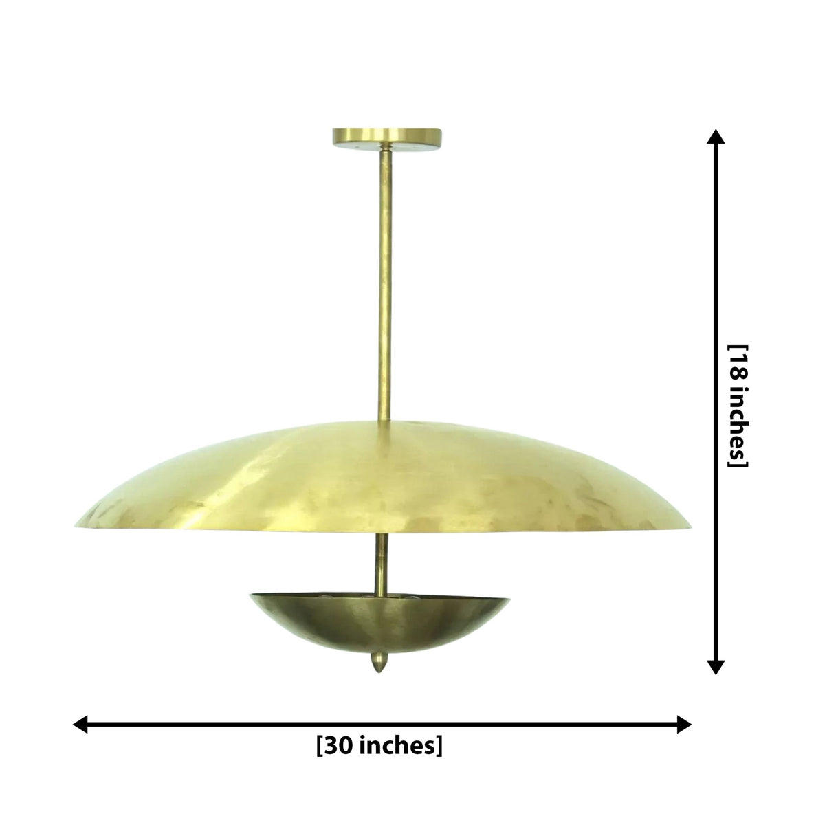 Size guide for Hamptons Sculptural Dome Chandelier – 3 Light – 30 Inch – Model 62198
