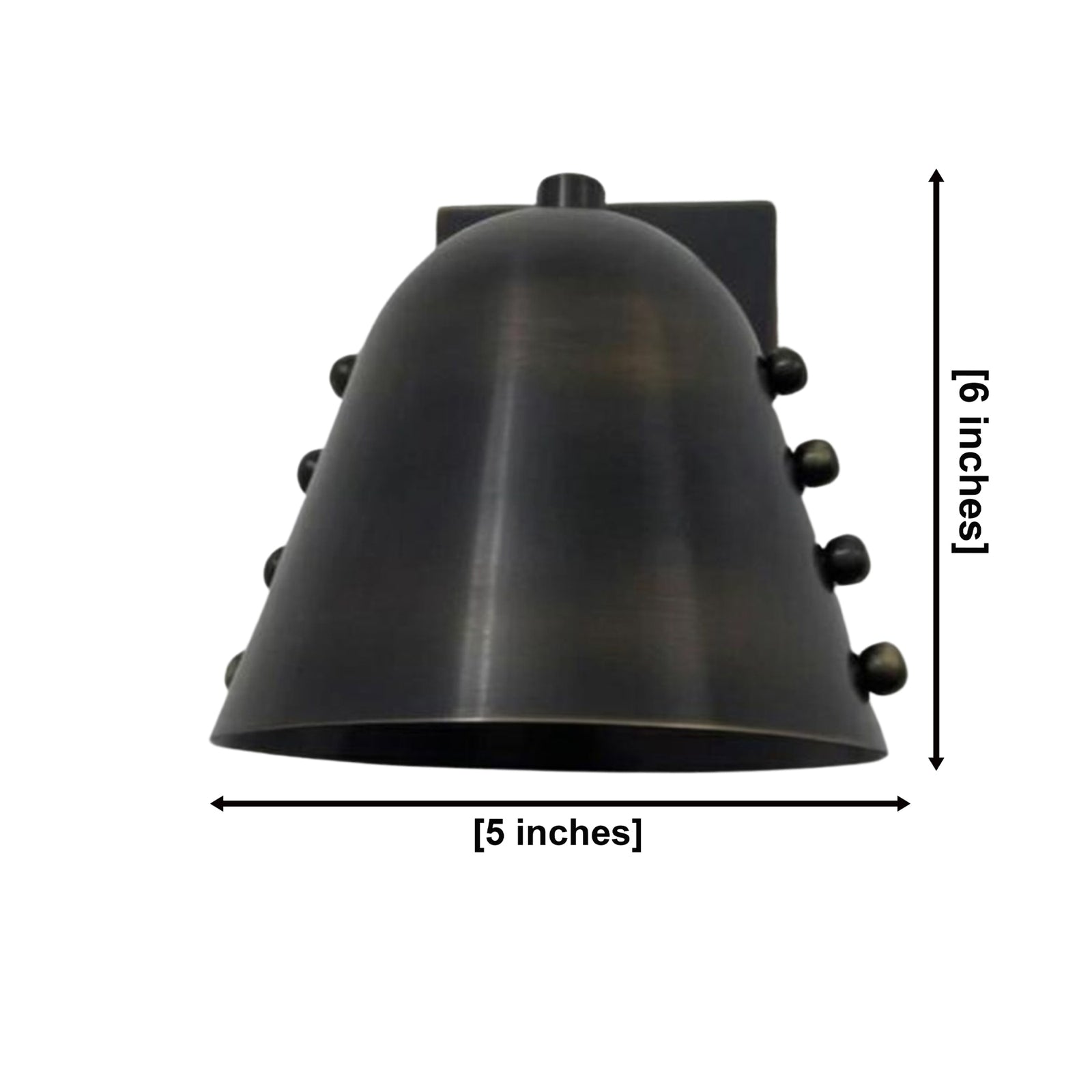 Size guide for Milan Black Dome Wall Sconce – Studded Detail – 6 Inch – Model 32815