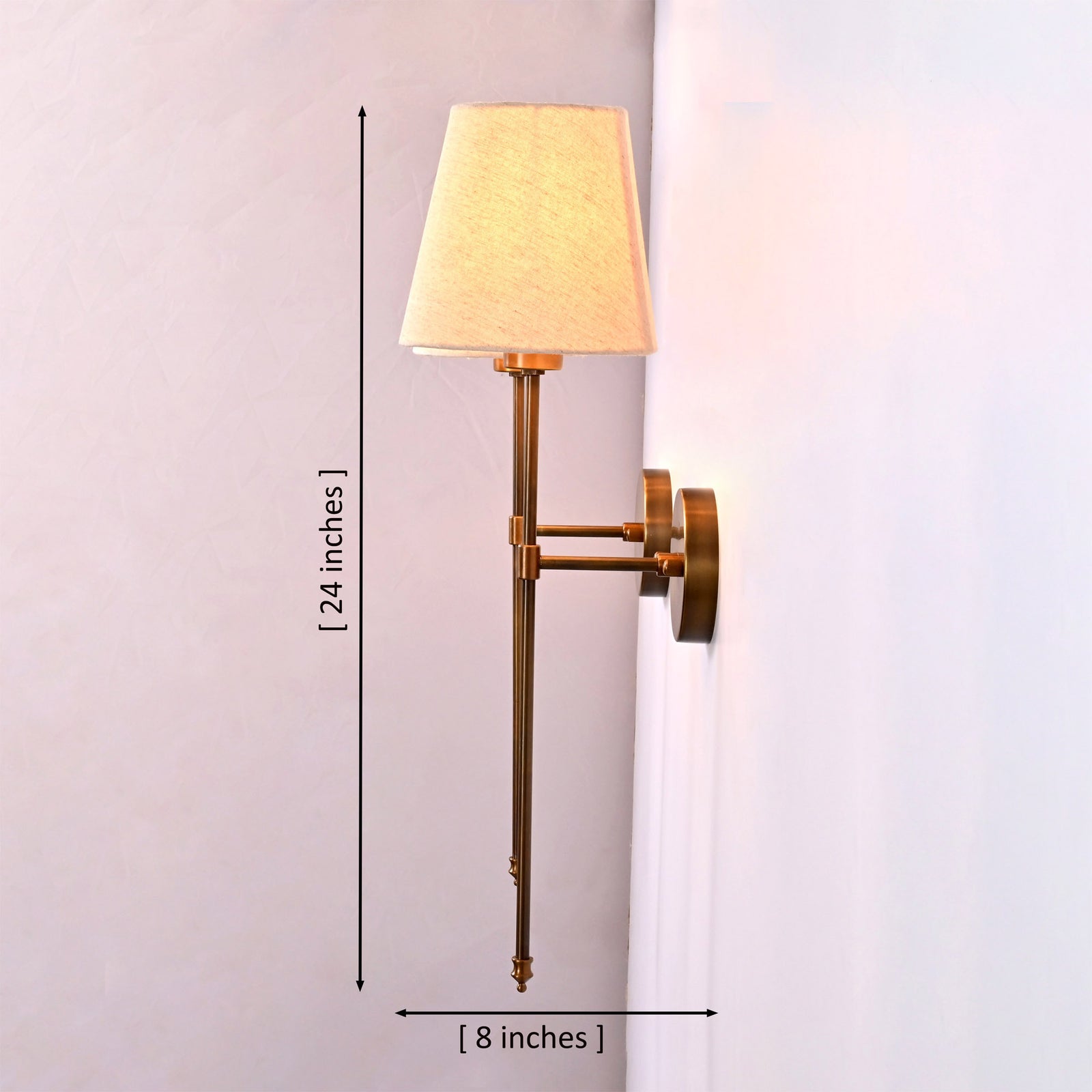Size guide for Milan Shade Rod Wall Sconce – 1 Light – 24 Inch – Model 32646