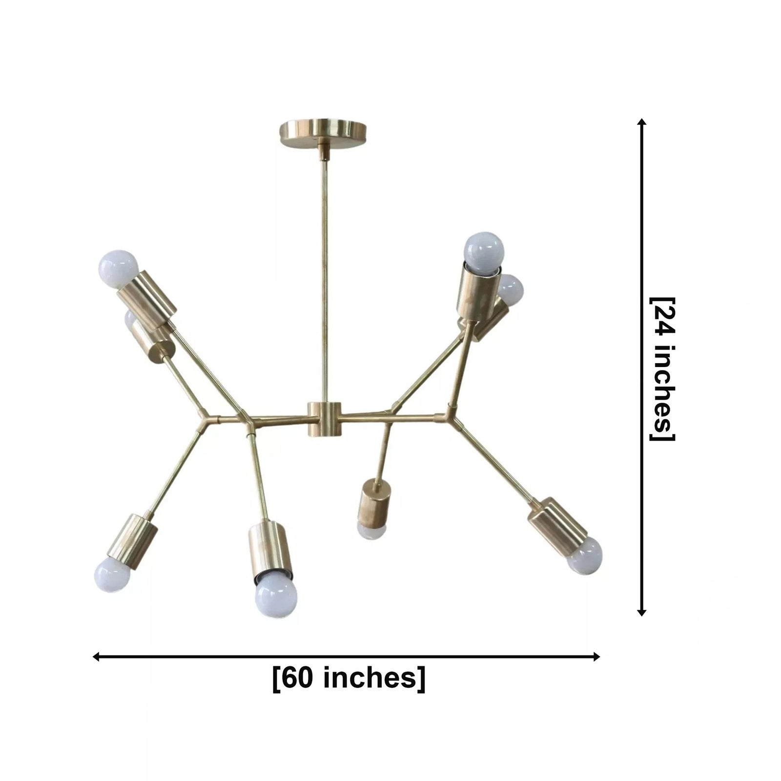 Size guide for Munich Linear Branch Chandelier – 8 Light – 60 Inch – Model 62097