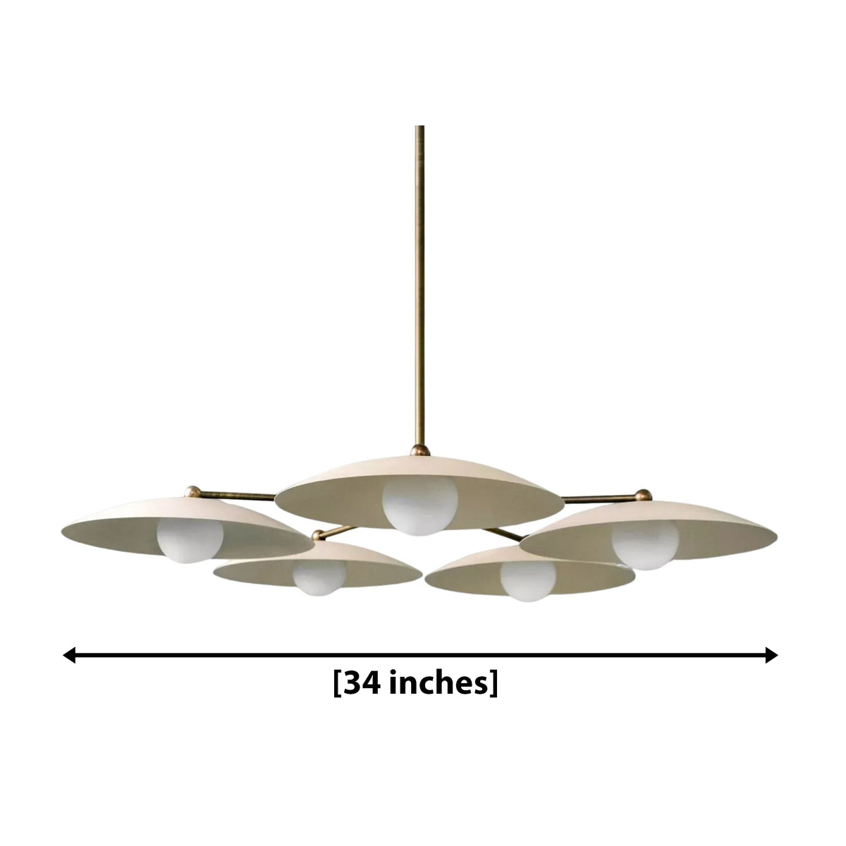 Size guide for Munich Sculptural Disc Chandelier – 5 Light – 34 Inch – Model 62249