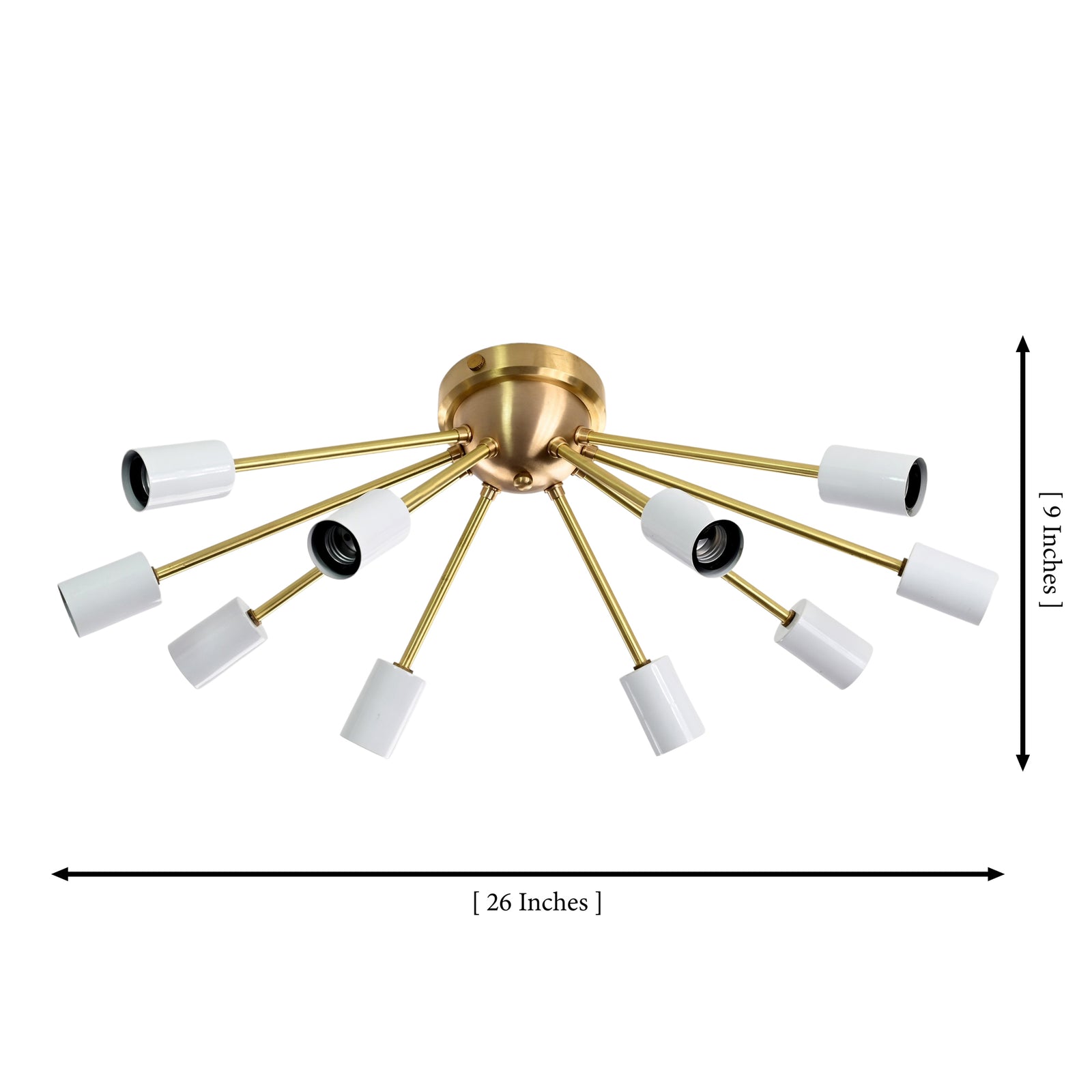 Size guide for Oslo Sputnik Flush Mount - 10 Lights - 26 Inch - Model 32151