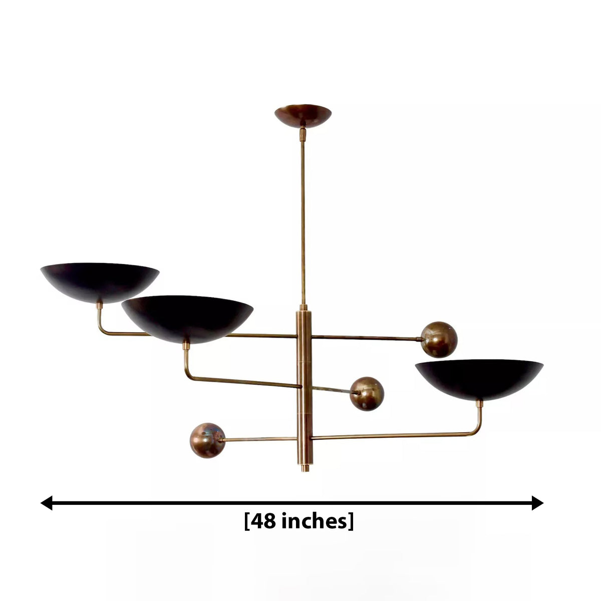 Size guide for Seoul Orb & Bowl Counterbalance Chandelier – 3 Light – 48 Inch – Model 62163
