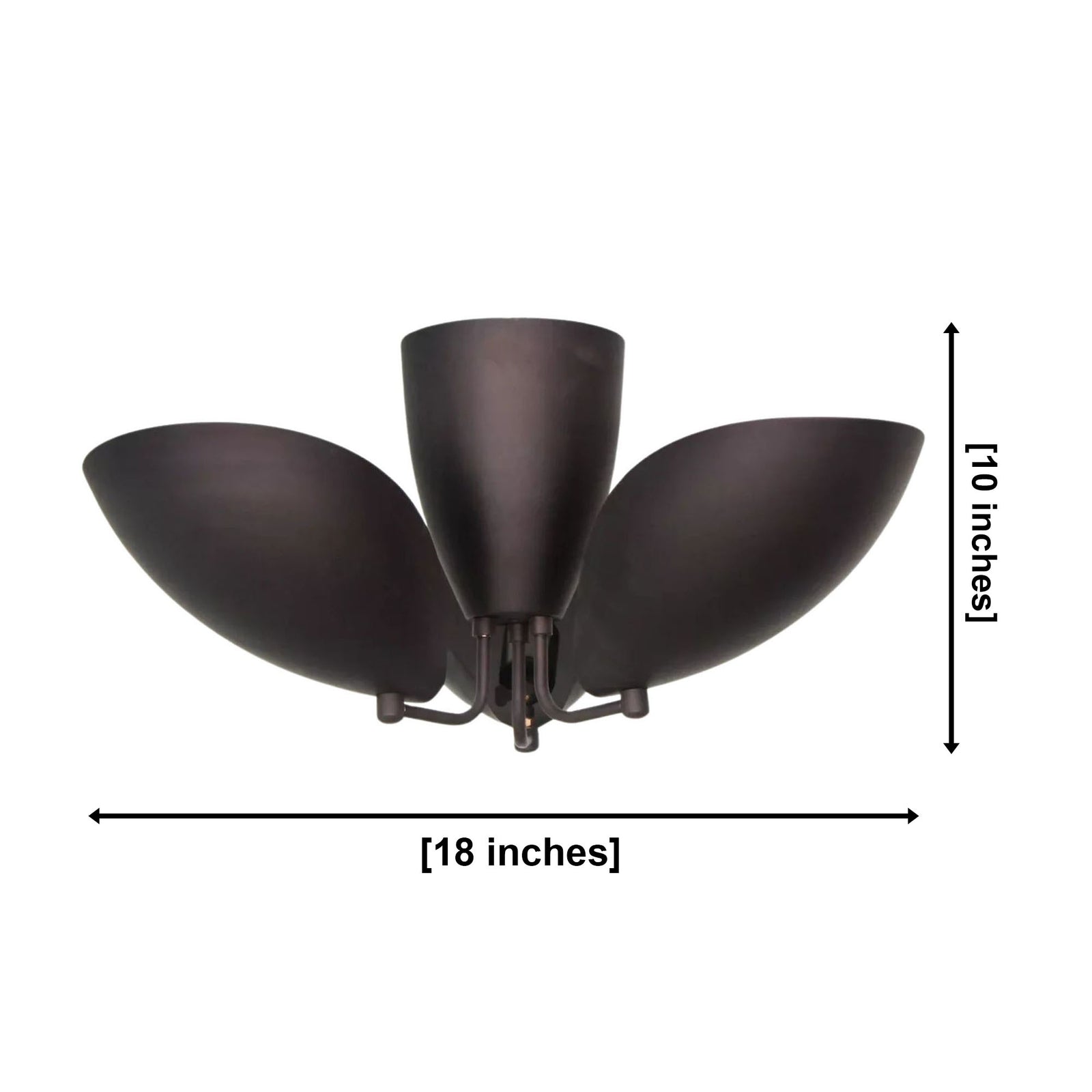 Size guide for Sloane Sculptural Petal Flush Mount – 3 Light – 18 Inch - Model 62019