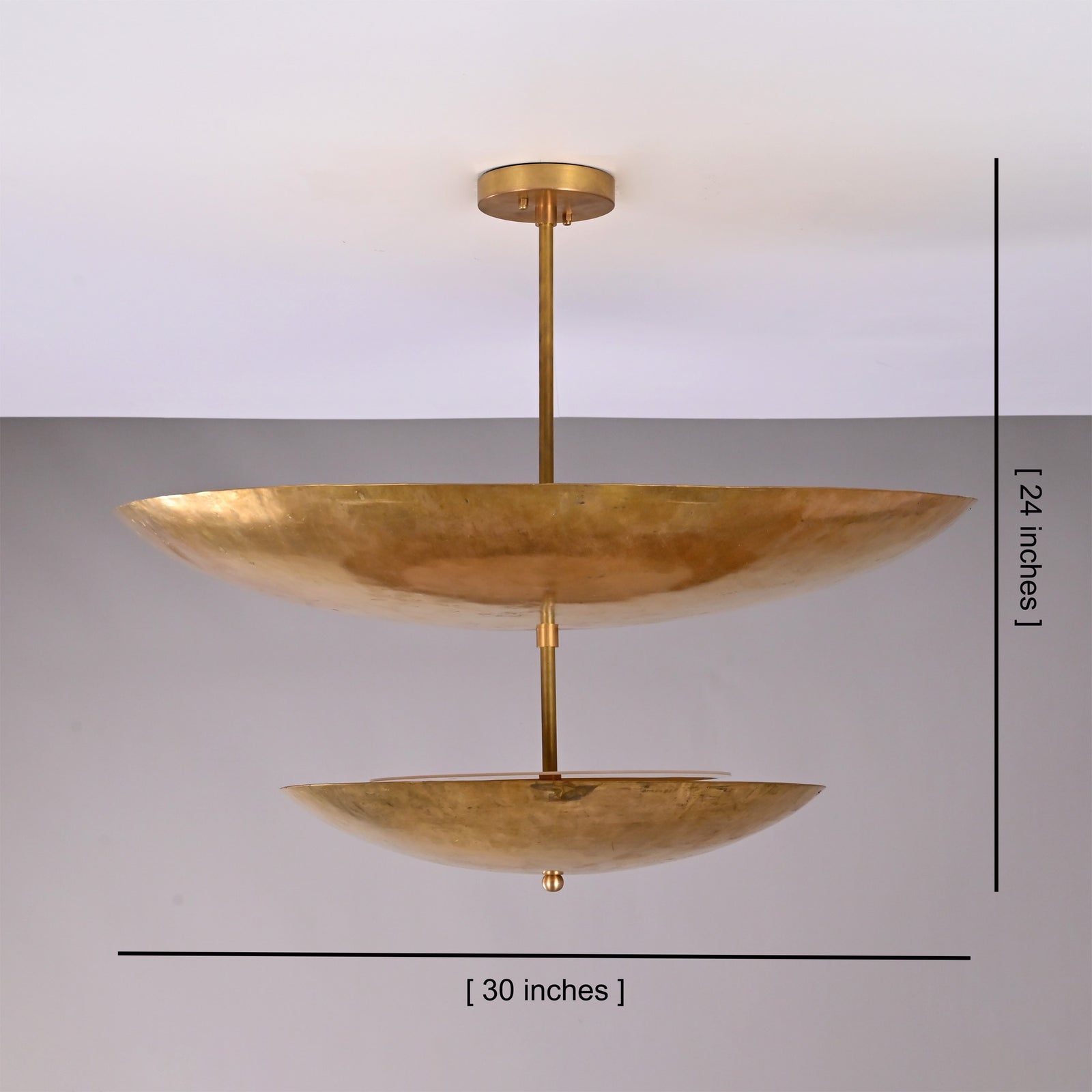 Size guide for Solara Double Saucer Pendant Light Mid Century Modern Layered Ceiling Fixture - Model 32412