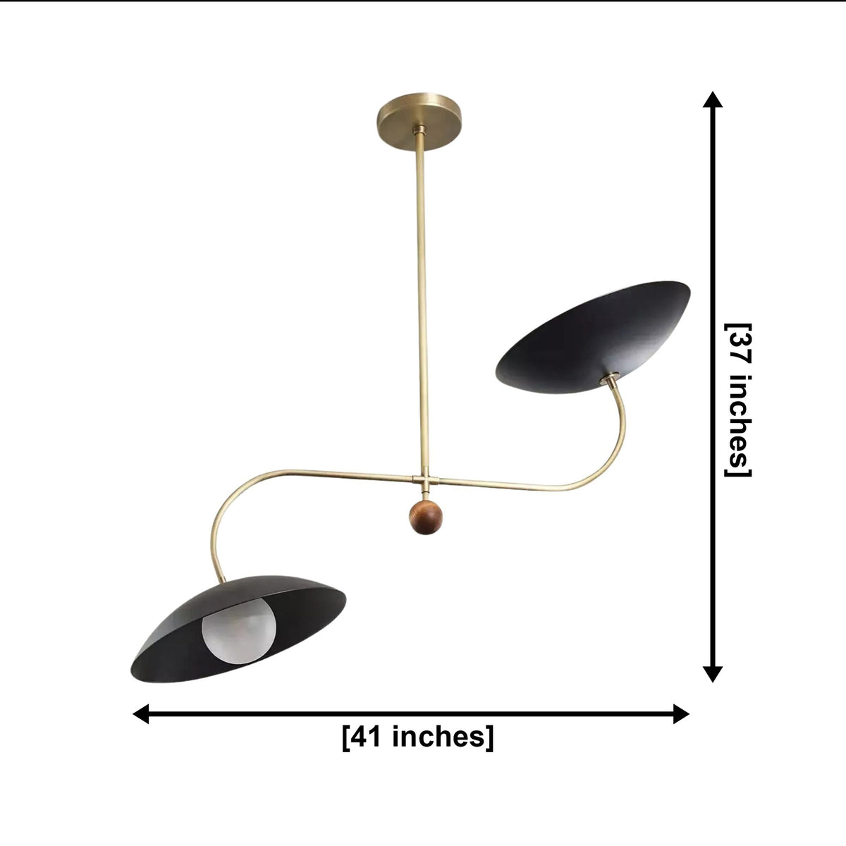 Size guide for Strasbourg Sculptural Disc Chandelier – 2 Light – 41 Inch – Model 62132