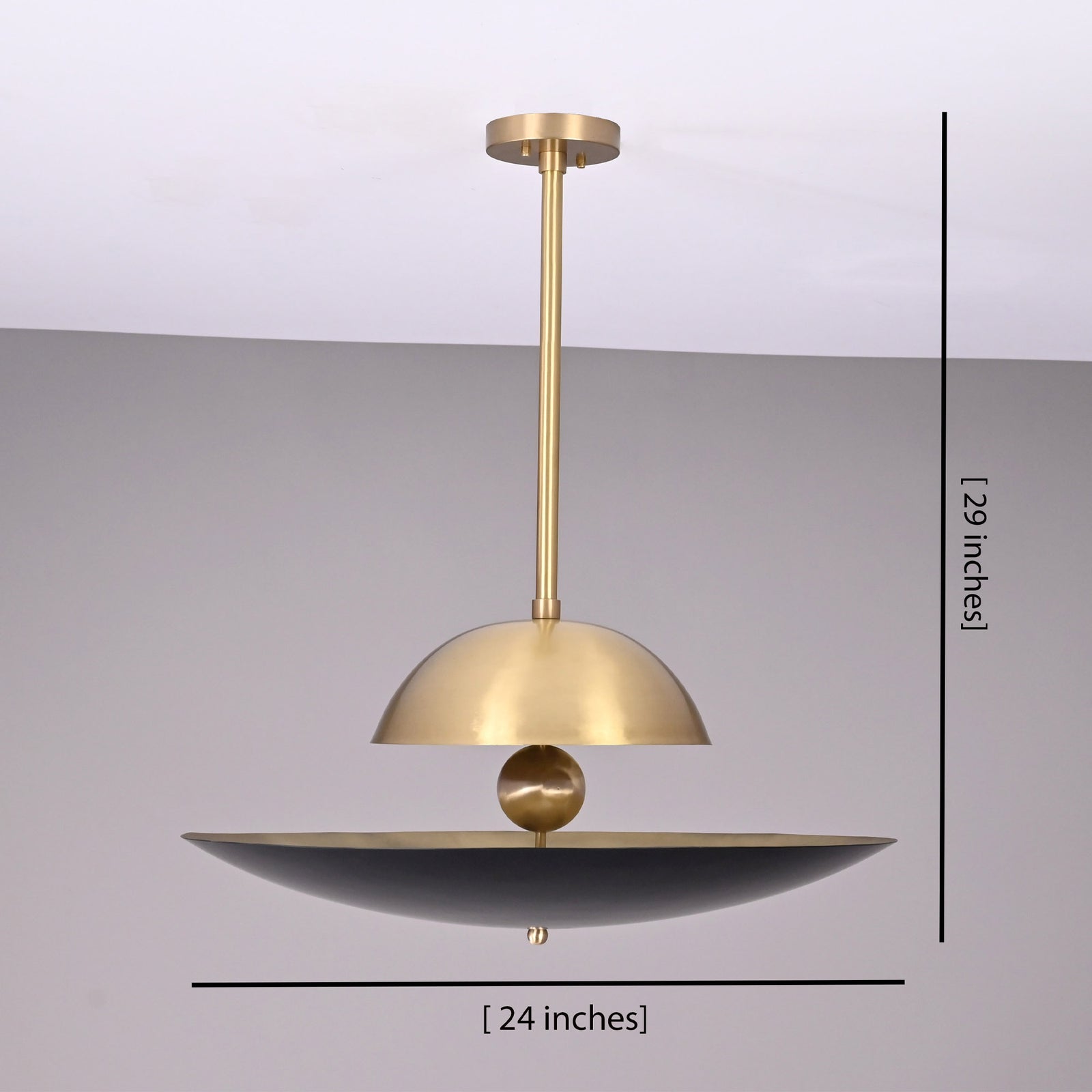 Size guide for Venice Disc Pendant - 1 Light - 24 Inch - Model 32349