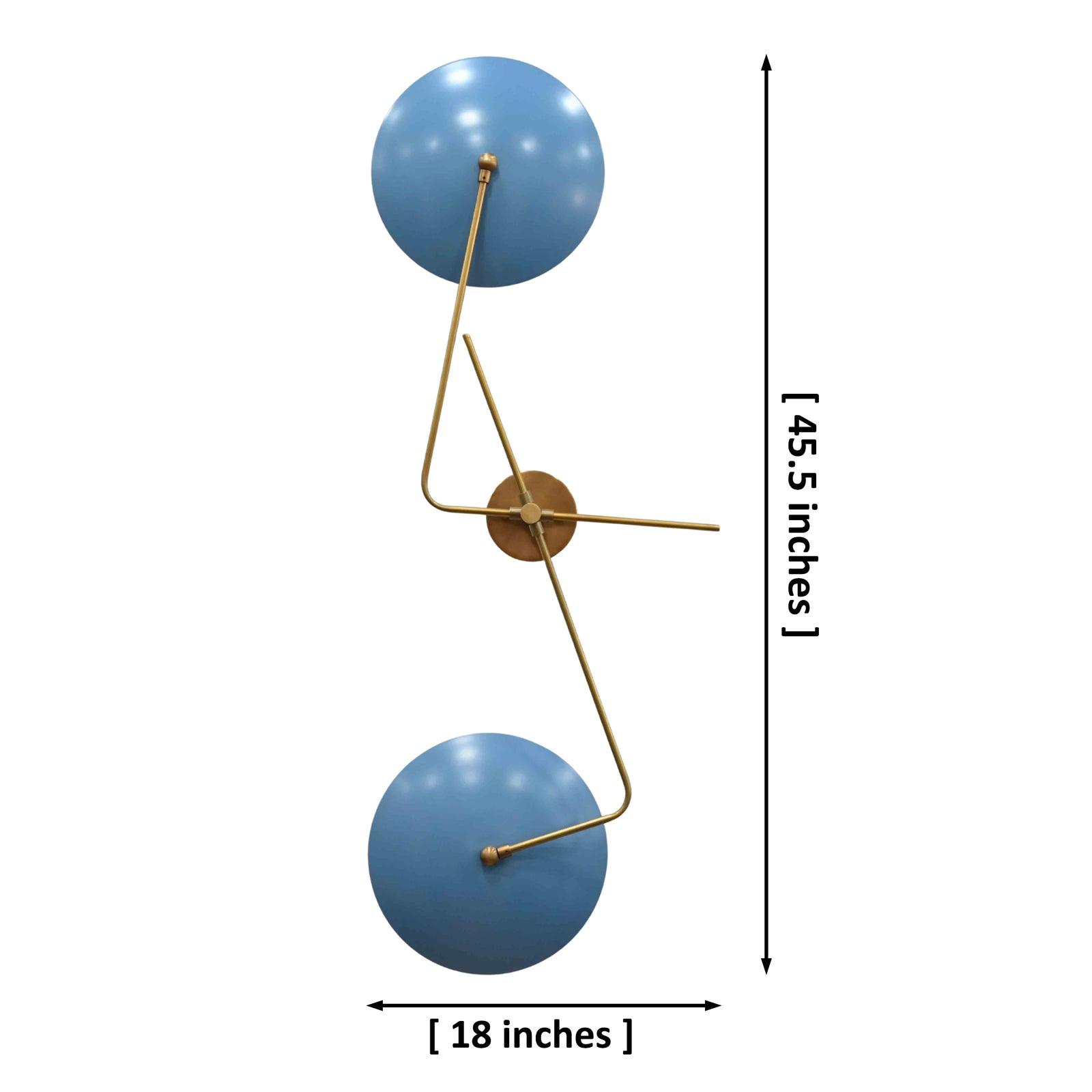 Size guide for Blue Dual Disc Solid Brass Wall Sconce – Model 72213