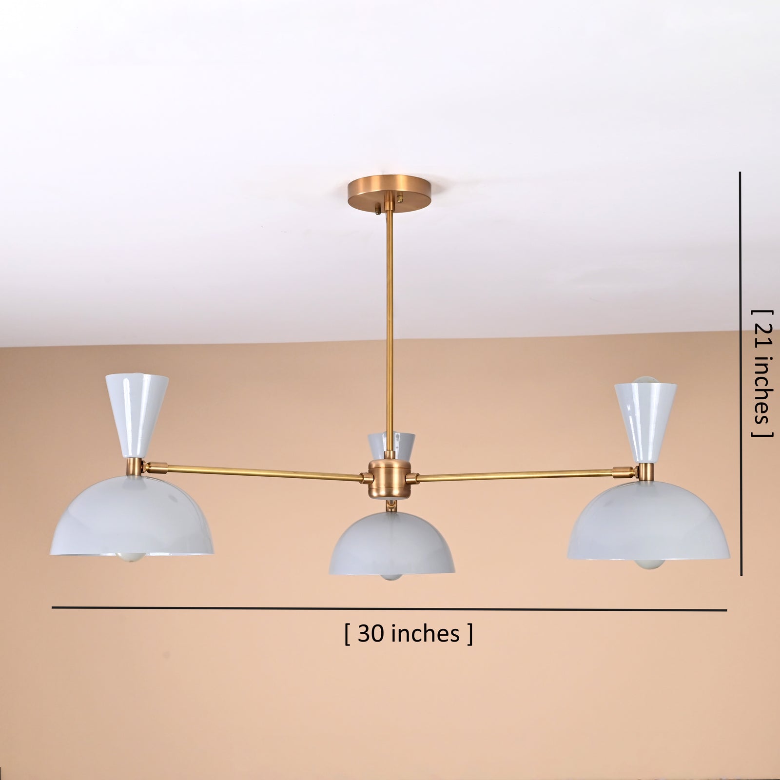 Size guide for Modern Brass 6-Light Bowl Shade Chandelier – Customizable Industrial Flushmount Pendant for Living Rooms, Dining Areas & Interiors 32448