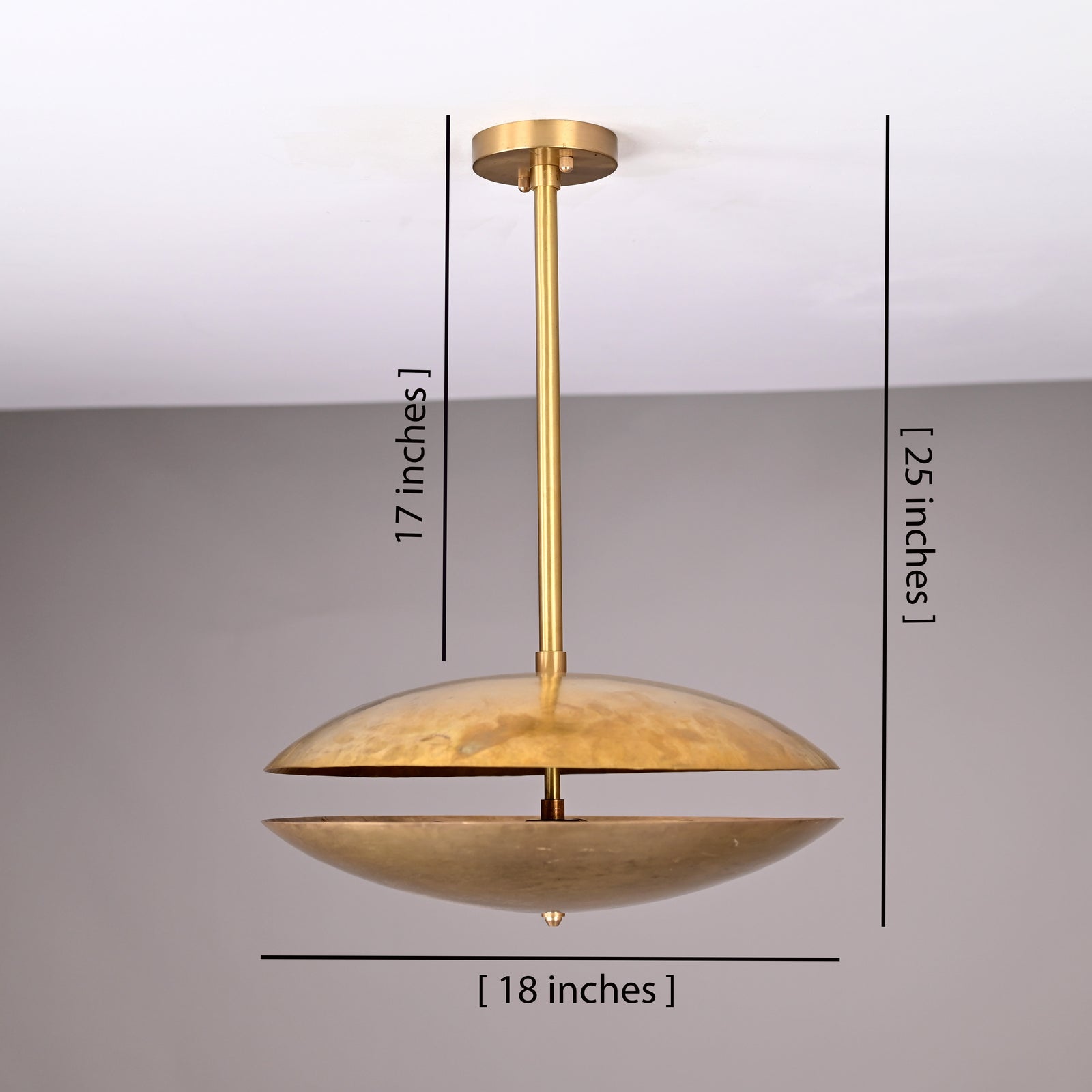 Size guide for Copenhagen Discus - Uplifting Brass Chandelier - 5 Lights - 32481