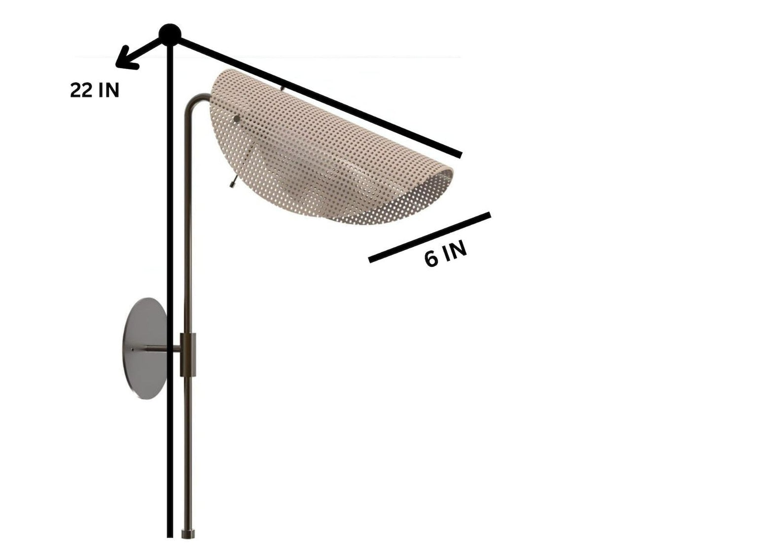 Size guide for Kyoto Latticeid-century Chandelier - 1 Light - 62647