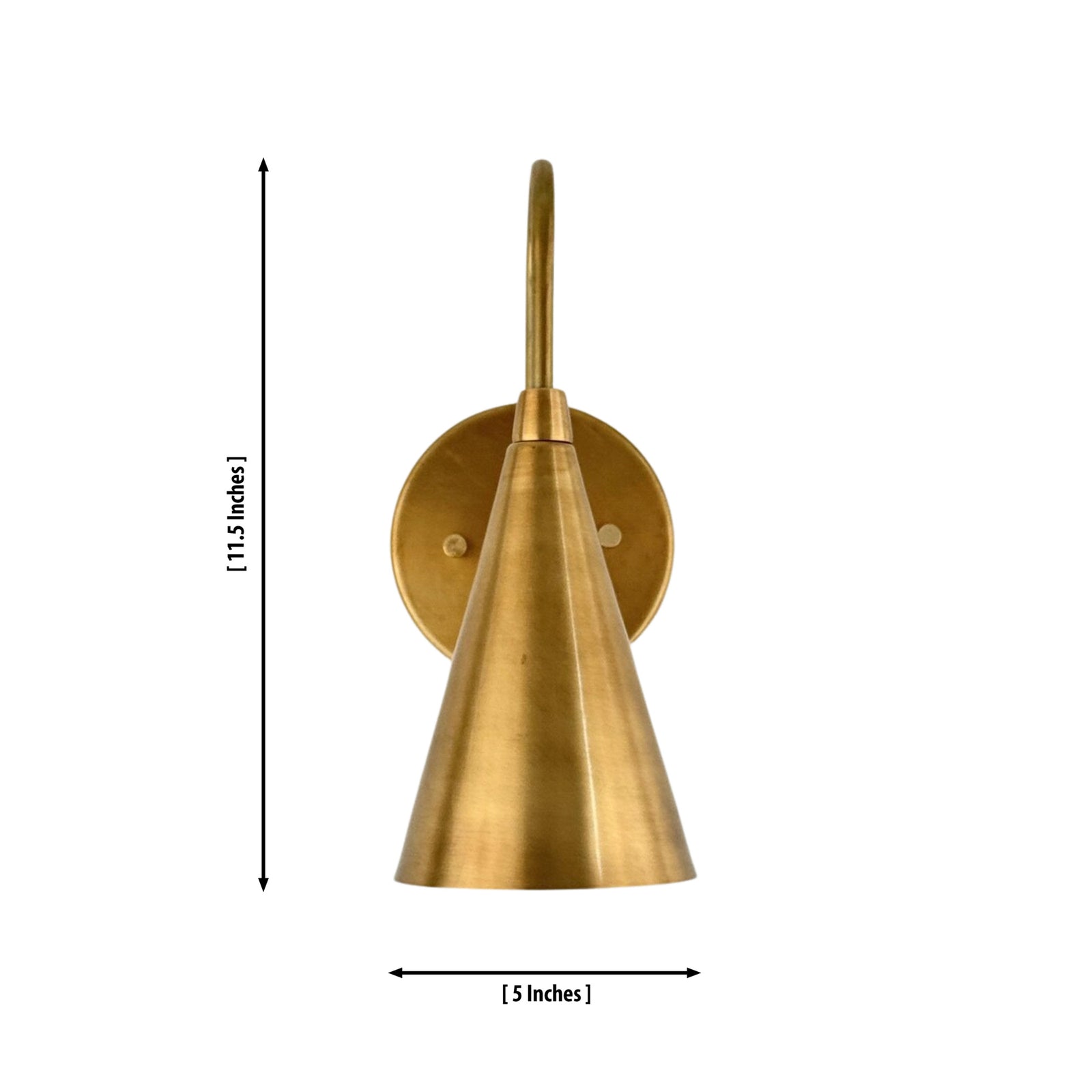 Size guide for Luna Tapered Cone Wall Sconce – 5 Inch – Model 32705