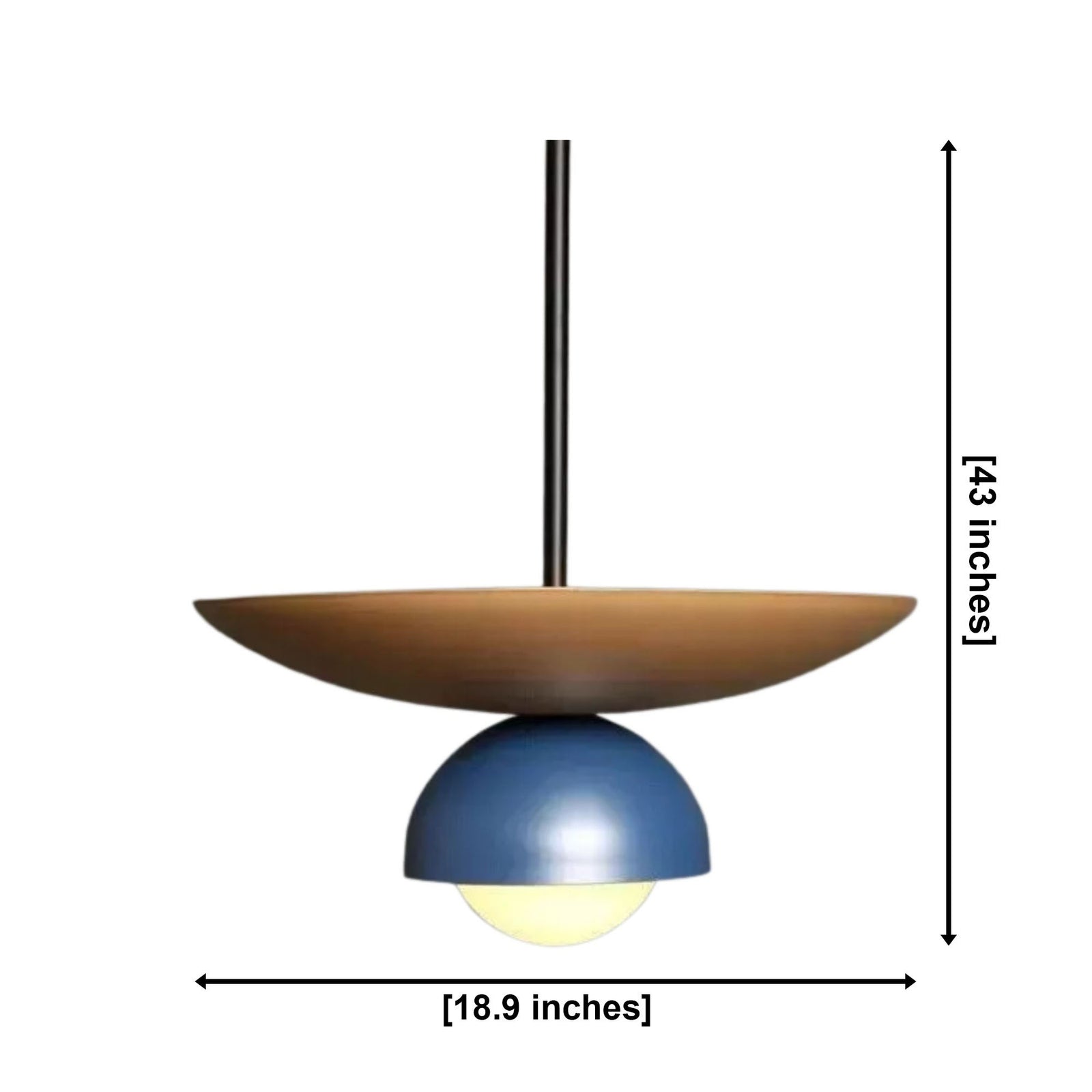 Size guide for Milan Layered Dome Pendant Chandelier – 2 Light – 19 Inch – Model 62039