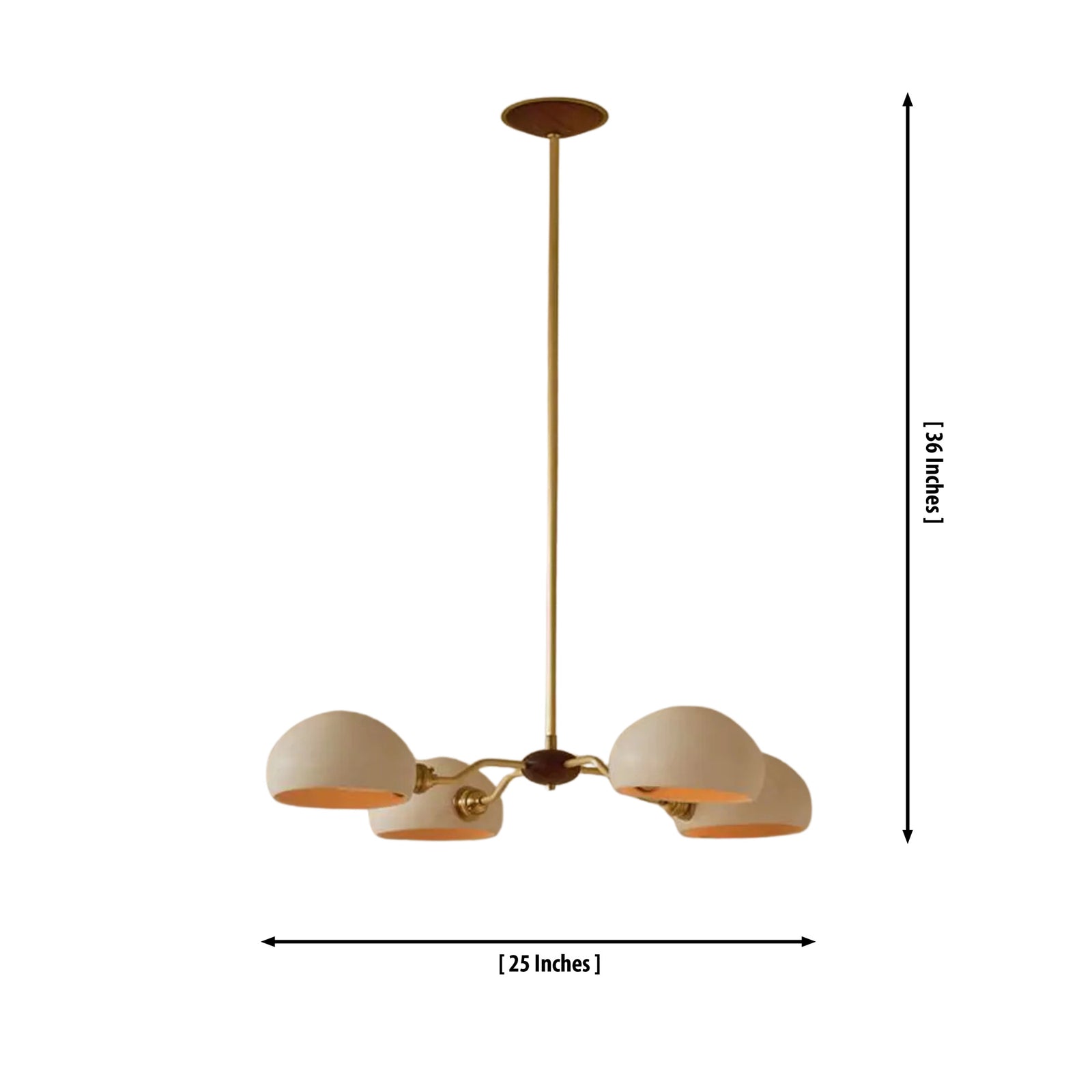 Size guide for Milan Sculptural Dome Chandelier – 4 Light – 25 Inch – Model 33169