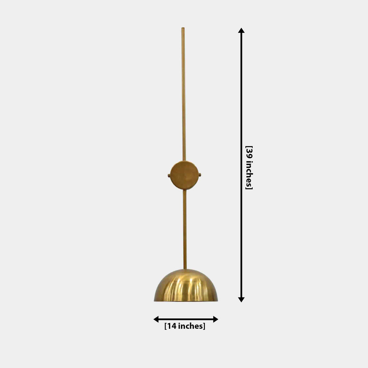Size guide for Paris Solid Brass Bowl Wall Sconce – Extended Arm Brass Patina Wall Light 72249