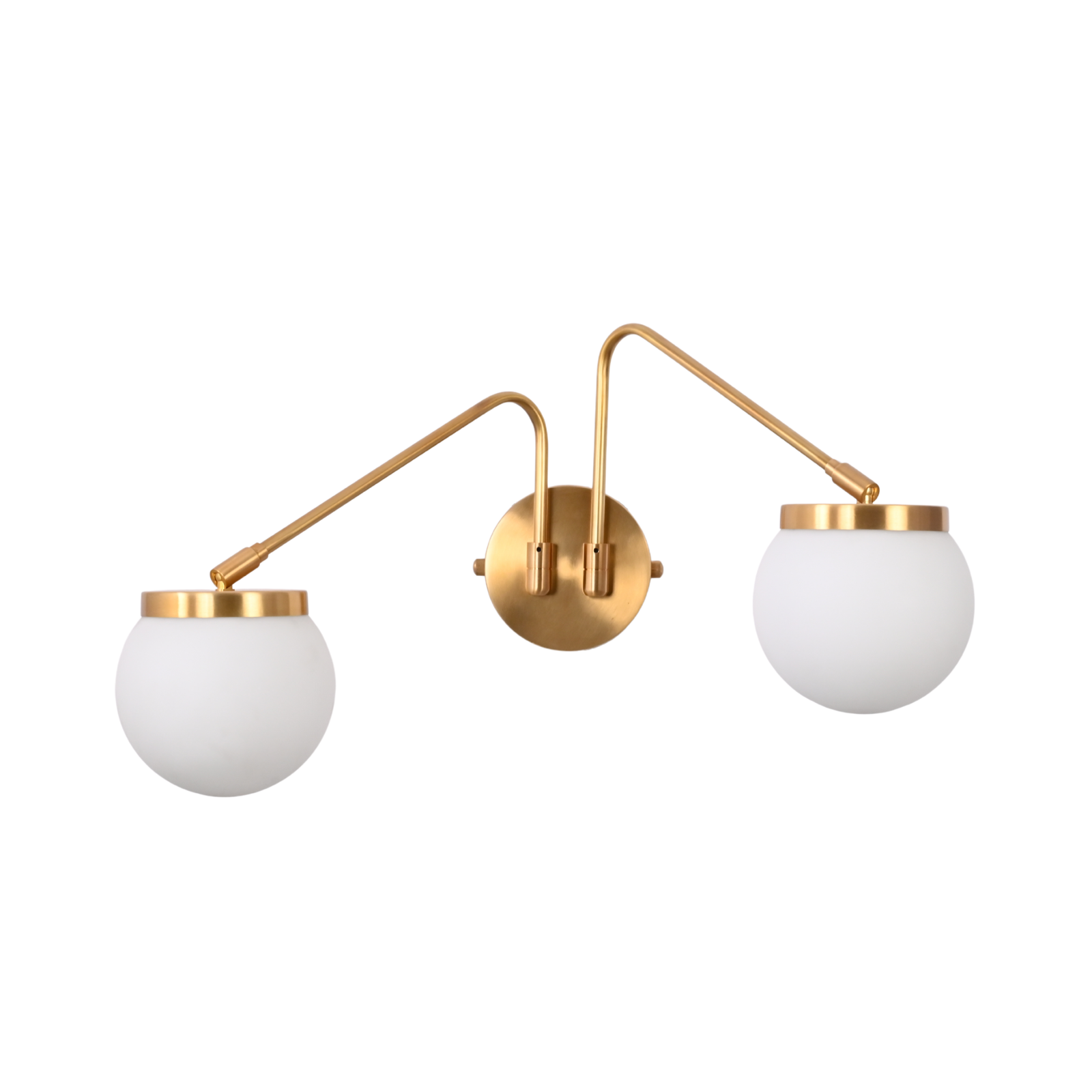 Size guide for Customizable Double Globe Wall Sconce – Mid Century Vanity Light Fixture - Model 32981