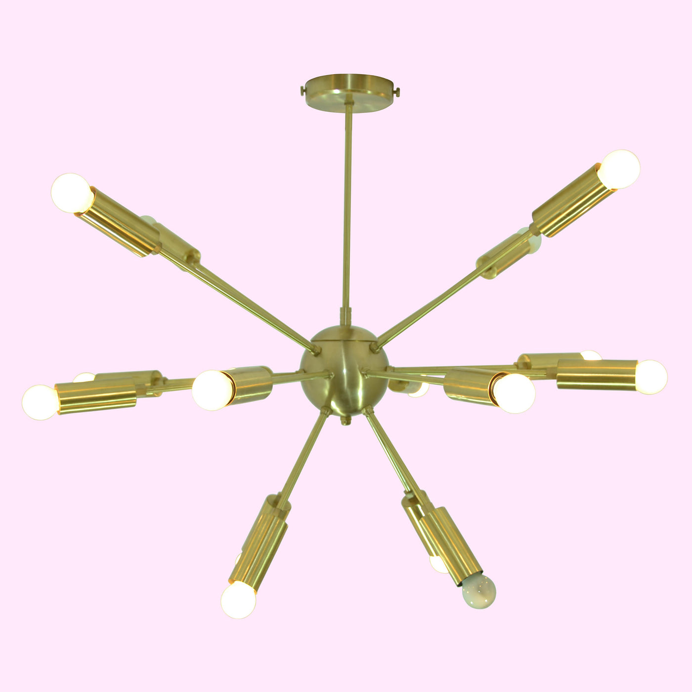 Mid-Century Modern Sputnik Brass Chandelier | Customizable Pendant Lamp Handmade Lighting Fixture - 32115