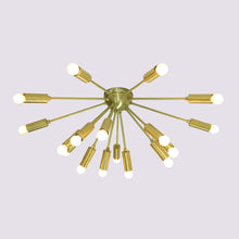 Modern Brass Sputnik Flush Mount Chandelier | Custom Handmade Ceiling Light | Mid-Century Design |  - 32116