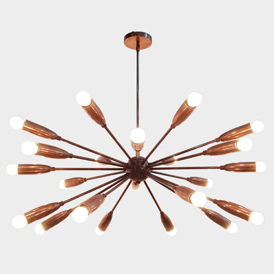 Industrial Brass Made, Sputnik Chandelier in Copper Patina, Ceiling Light Lamp, Sputnik Dinning Room Chandelier Mid Century lamp, Custom lamp 24 arms/Lights