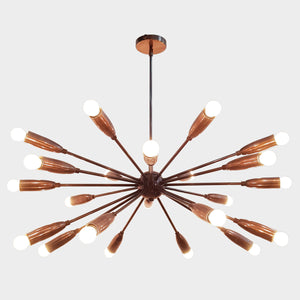Industrial Brass Made, Sputnik Chandelier in Copper Patina, Ceiling Light Lamp, Sputnik Dinning Room Chandelier Mid Century lamp, Custom lamp 24 arms/Lights