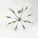 Modern 10-Light Gold Sputnik Chandelier – Mid-Century Ceiling Fixture with Clear Glass Globes - 32156