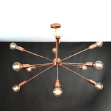 Classic 6-Light Black Sputnik Chandelier – Minimalist Ceiling Fixture with Frosted Bulbs - 32159