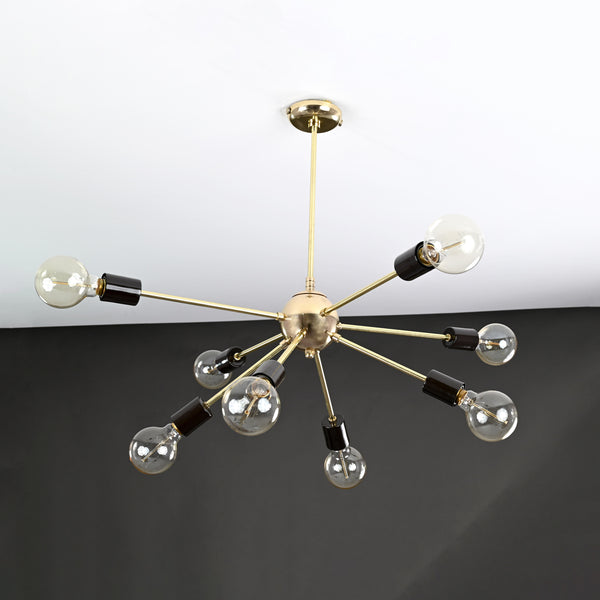 8-Arm Brass Sputnik Chandelier 28" wide - 32163