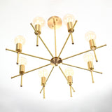Luxury 10-Light Gold Sputnik Chandelier – Glam Ceiling Fixture with Radiant Globe Bulbs - 32186