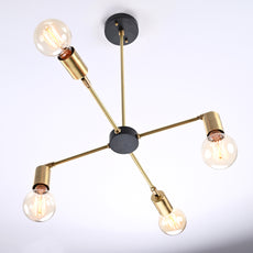 Industrial Brass Made, Brass Minimalist Ceiling Light, Premium Quality Chandelier Lamp for Bedroom Living Room Kitchen Office