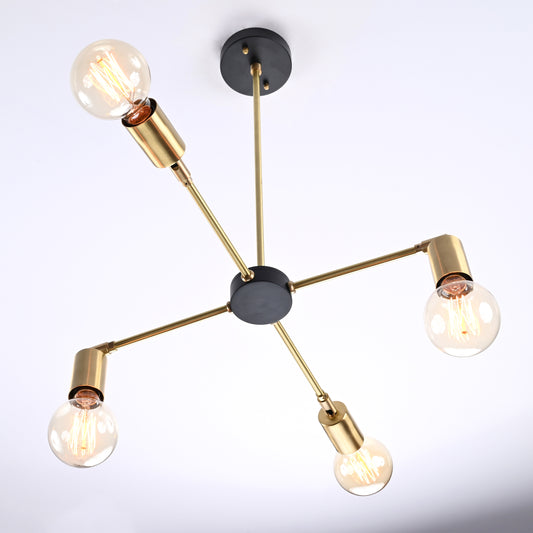 Industrial Brass Made, Brass Minimalist Ceiling Light, Premium Quality Chandelier Lamp for Bedroom Living Room Kitchen Office