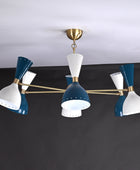 6 Arm Diabolo Style Brass Chandelier 37