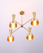 4 Arms Diabolo Style Brass Chandelier 34