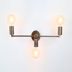 Customizable Mid-Century Modern Brass Wall Sconce | Sleek Minimalist Design - 32502