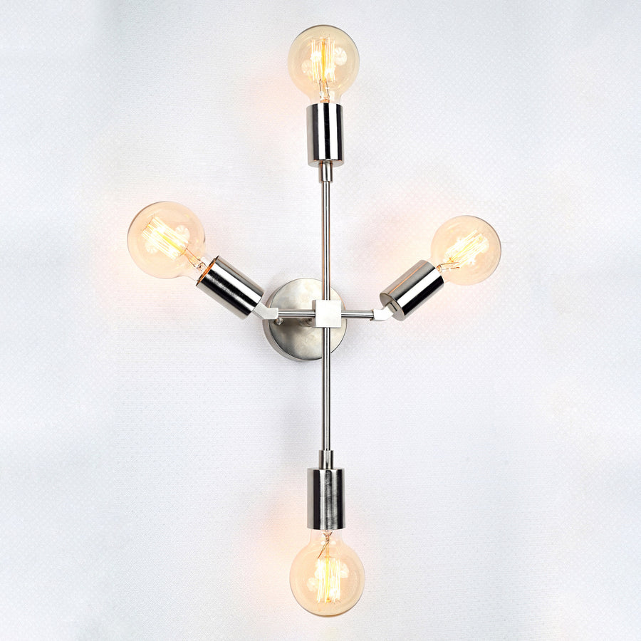 Customizable Mid-Century Brass Wall Sconce | Modern Industrial Cross Arm Light Fixture - 32505