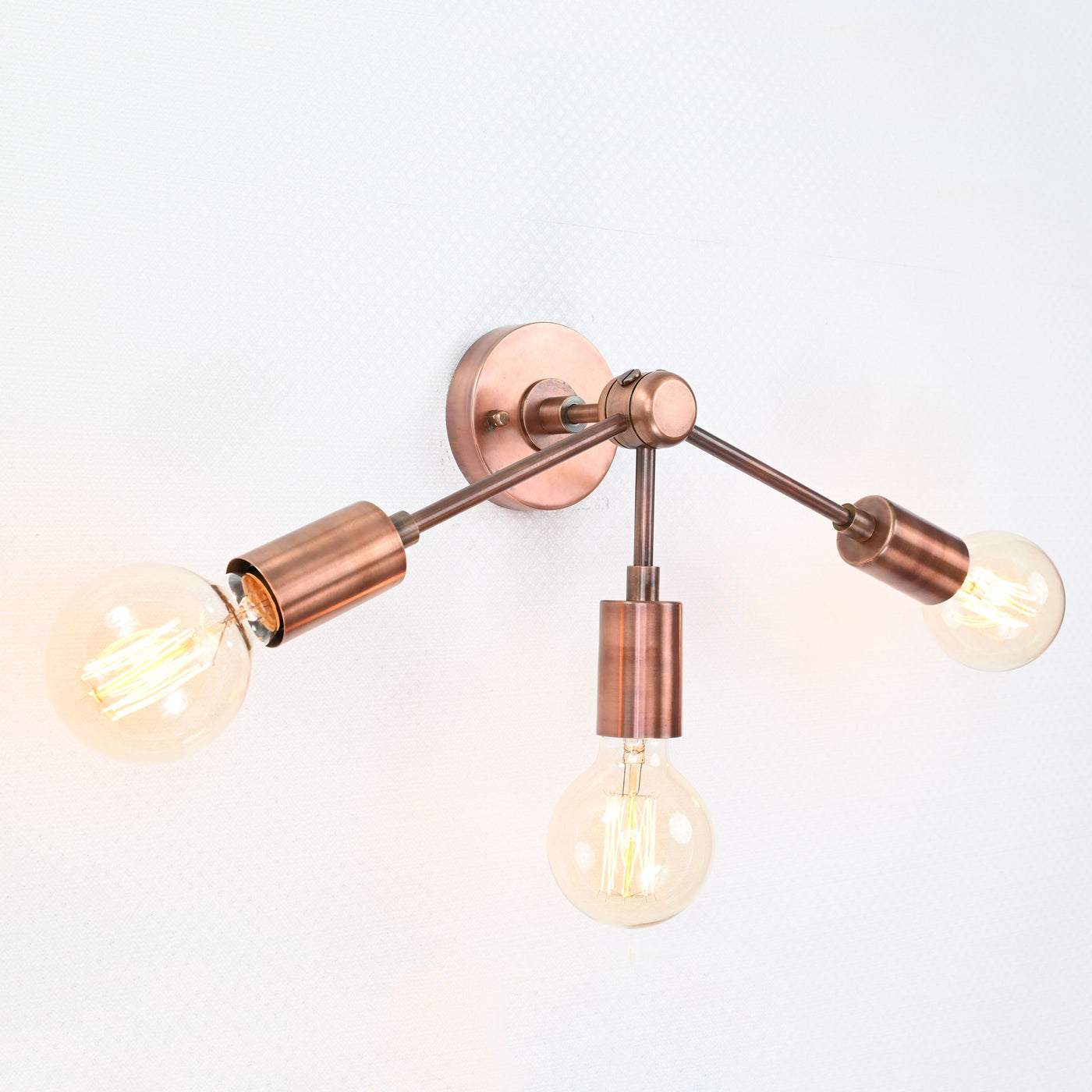 Customizable Modern Brass Wall Sconce | Mid-Century Triple Arm Design for Stylish Interiors - 32510