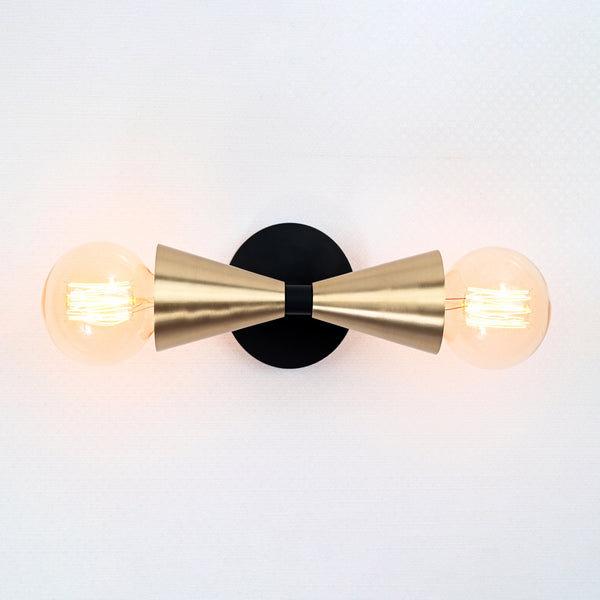 Twin Light Brass Vanity Light 8" Wide - 32517