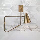 Mid-Century Swing Arm Wall Sconce with Cone Shade | Customizable Adjustable Modern Light Fixture
 - 32582