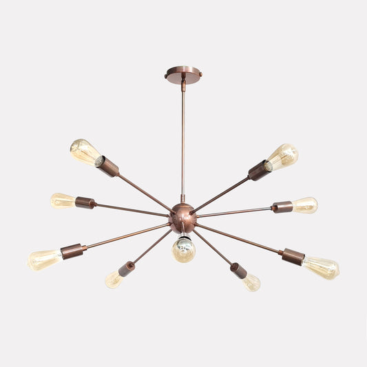 10 Arms Sputnik Chandelier 33" Wide Copper Patina Finish - 32140