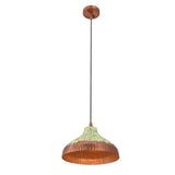 Copper green patina dome pendant light dimension image showing 14 inch shade diameter and 48 inch overall height