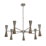 14-Light Double Cone Brass Chandelier | Mid-Century Modern Ceiling Light by Brass Leaf Studio