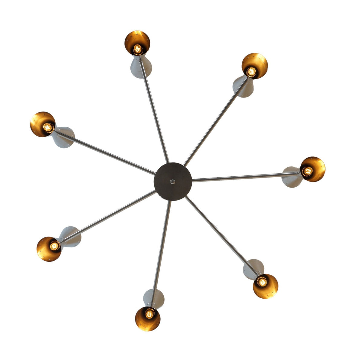 Top View of 14-Light Double Cone Brass Chandelier | Elegant Handmade Modern Ceiling Light